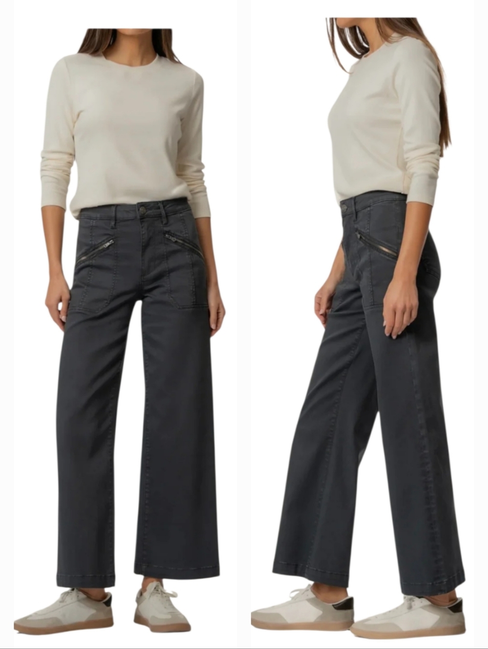 KUT From the Kloth Meg Zip Pocket Wide Leg Jeans